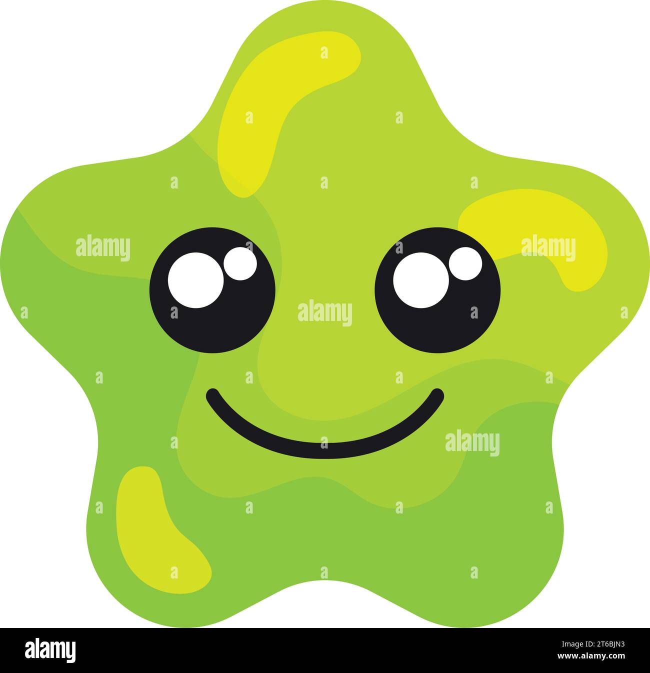 Emoji Vector a forma di stella allegra isolata Illustrazione Vettoriale