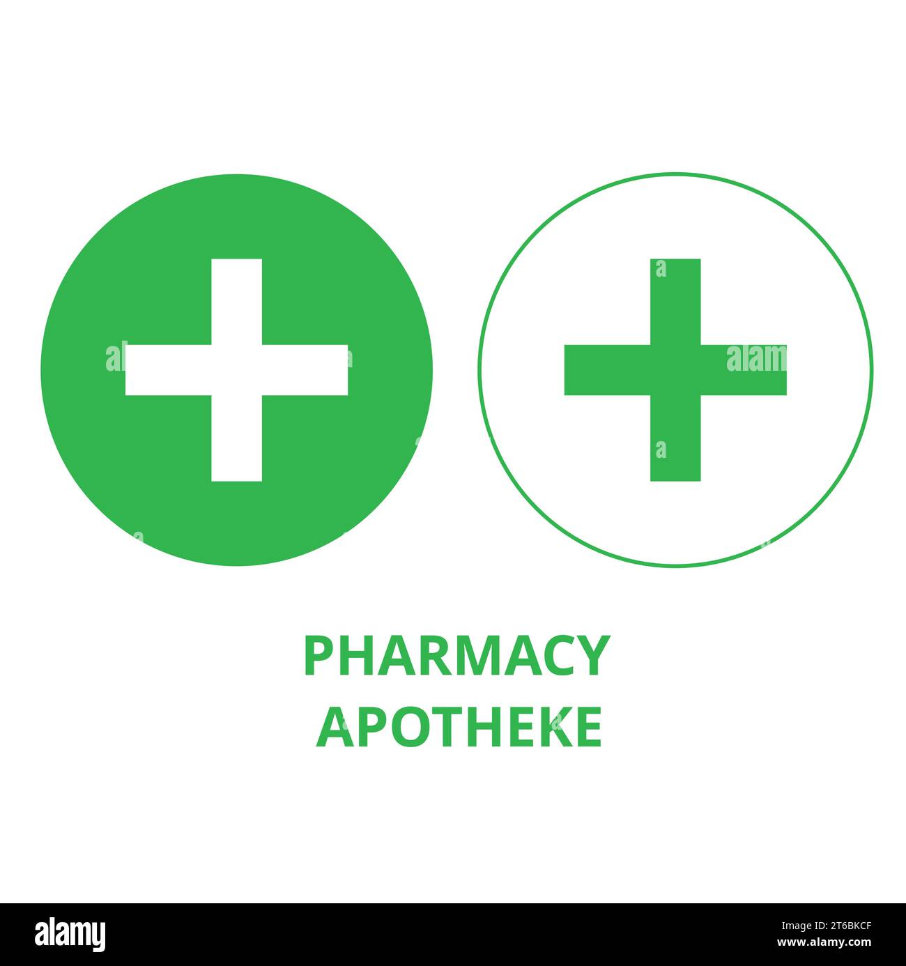 Segno della farmacia su sfondo bianco con spazio di copia Illustrazione Vettoriale