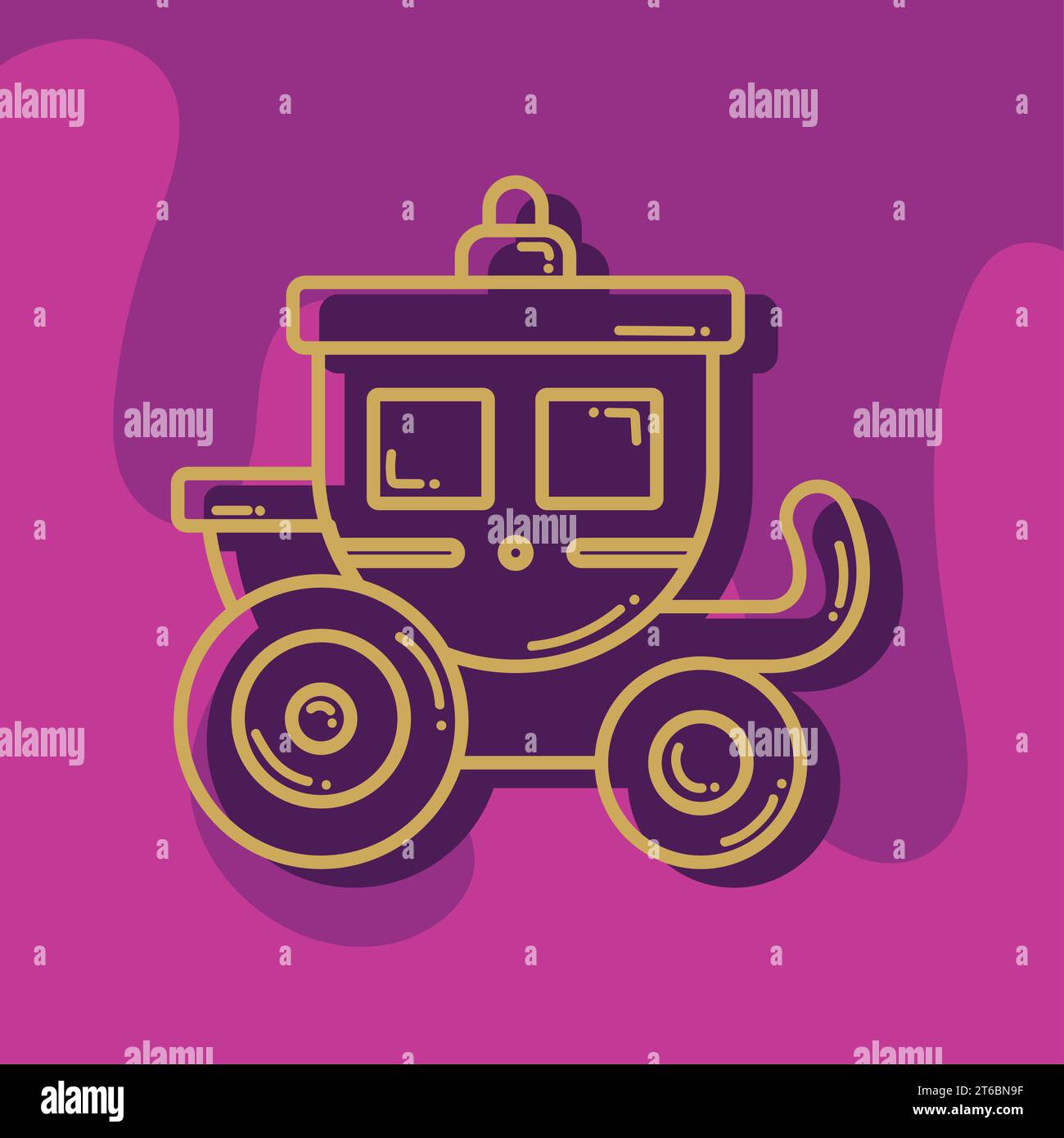 Icona isolata della carrozza reale medievale Vector Illustrazione Vettoriale