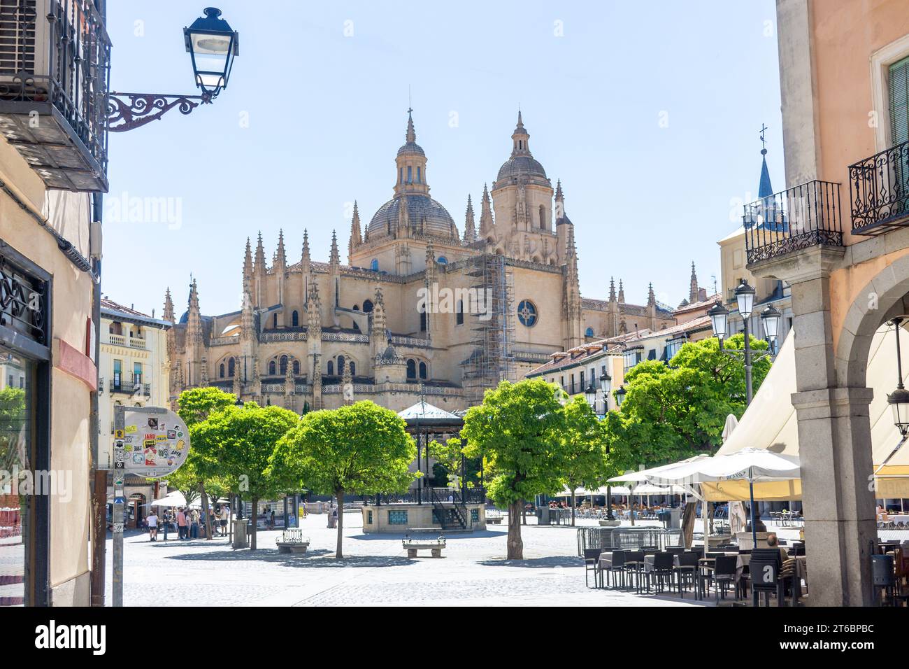 Catedral de Segovia (Cattedrale di Segovia), Plaza Mayor, Segovia, Castiglia e León, Regno di Spagna Foto Stock