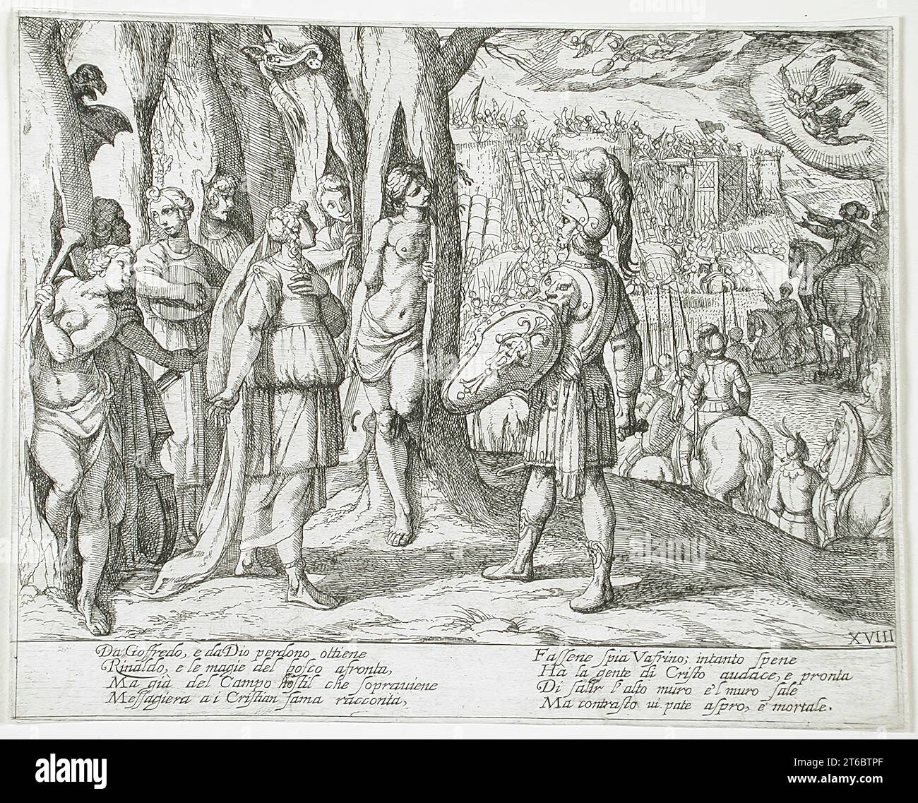 Canto XVIII, XVI secolo. Da Gerusalemme consegnato II da tasso. Foto Stock