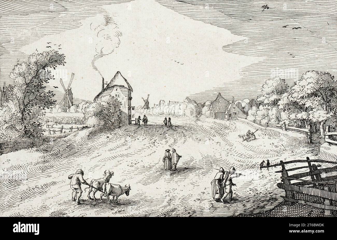 Sulla strada verso Leida, tra il 1611 circa e il 1612 circa. Dai panorami nei dintorni di Haarlem, PL. 6. Foto Stock