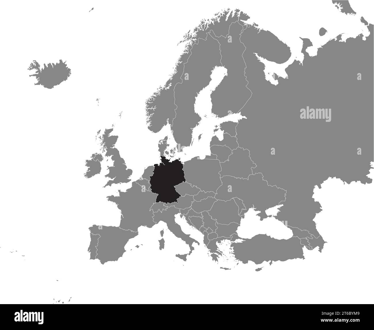 Mappa delle località della REPUBBLICA FEDERALE DI GERMANIA, EUROPA Illustrazione Vettoriale