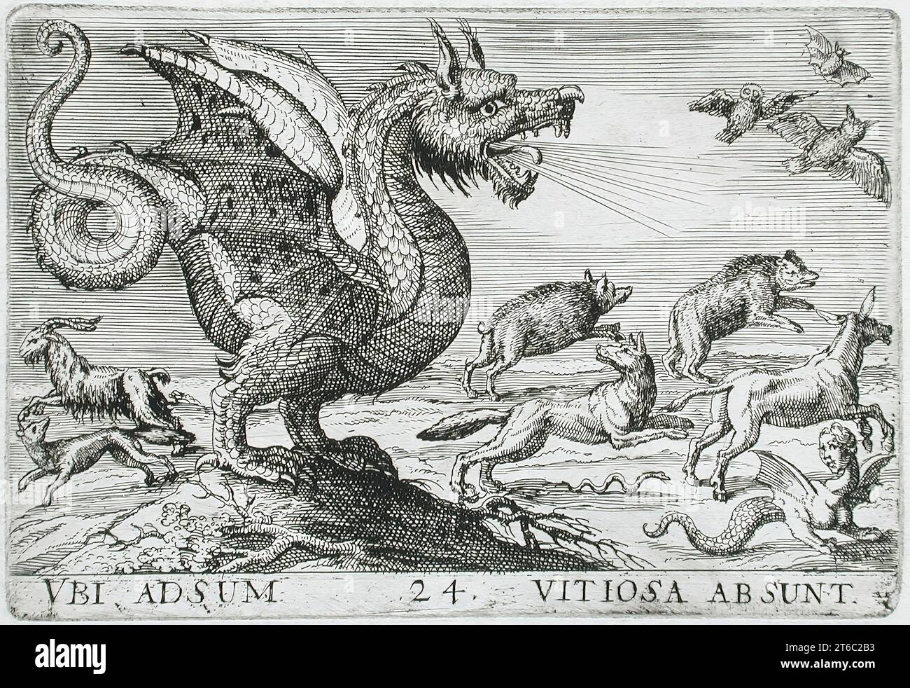 A Chimerical Animal Chase Other Animals, 1610. Dagli animali da battaglia, PL. 24. Foto Stock