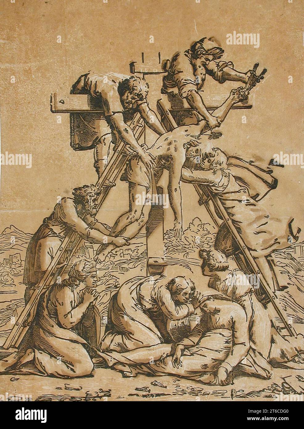 Discesa dalla Croce, tra il 1520 circa e il 1527 circa. Foto Stock