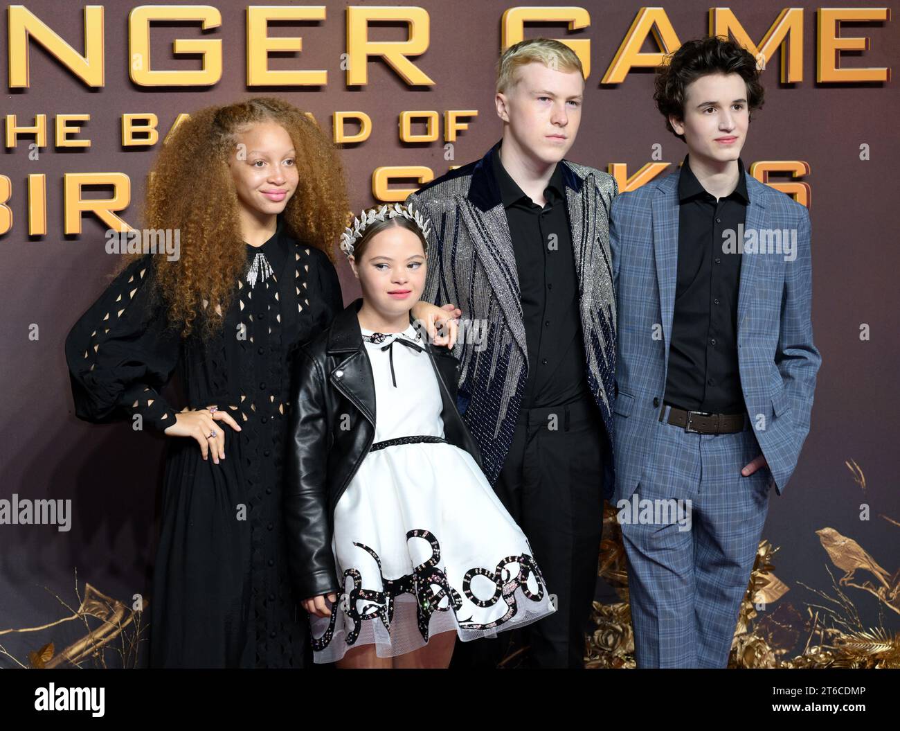 Londra, Regno Unito. 9 novembre 2023. Luna Steeples e Sofia Sanchez e Knox Gibson e Cooper Dillon arrivano ai Hunger Games: The Ballad of Songbirds & Snakes World Premiere, BFI IMAX, Londra. Credito: Doug Peters/EMPICS/Alamy Live News Foto Stock