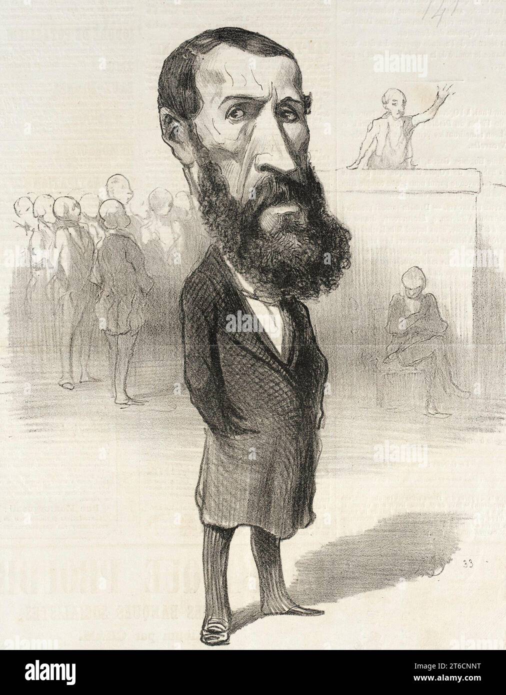Greppo, 1849. Caricatura del politico francese Jean Louis Greppo (1810-1888). Serie: Les Repr&#xe9;sentans Repr&#xe9;sent&#xe9;s (rappresentanti rappresentati); periodico: Le Charivari, 13 aprile 1849. Foto Stock