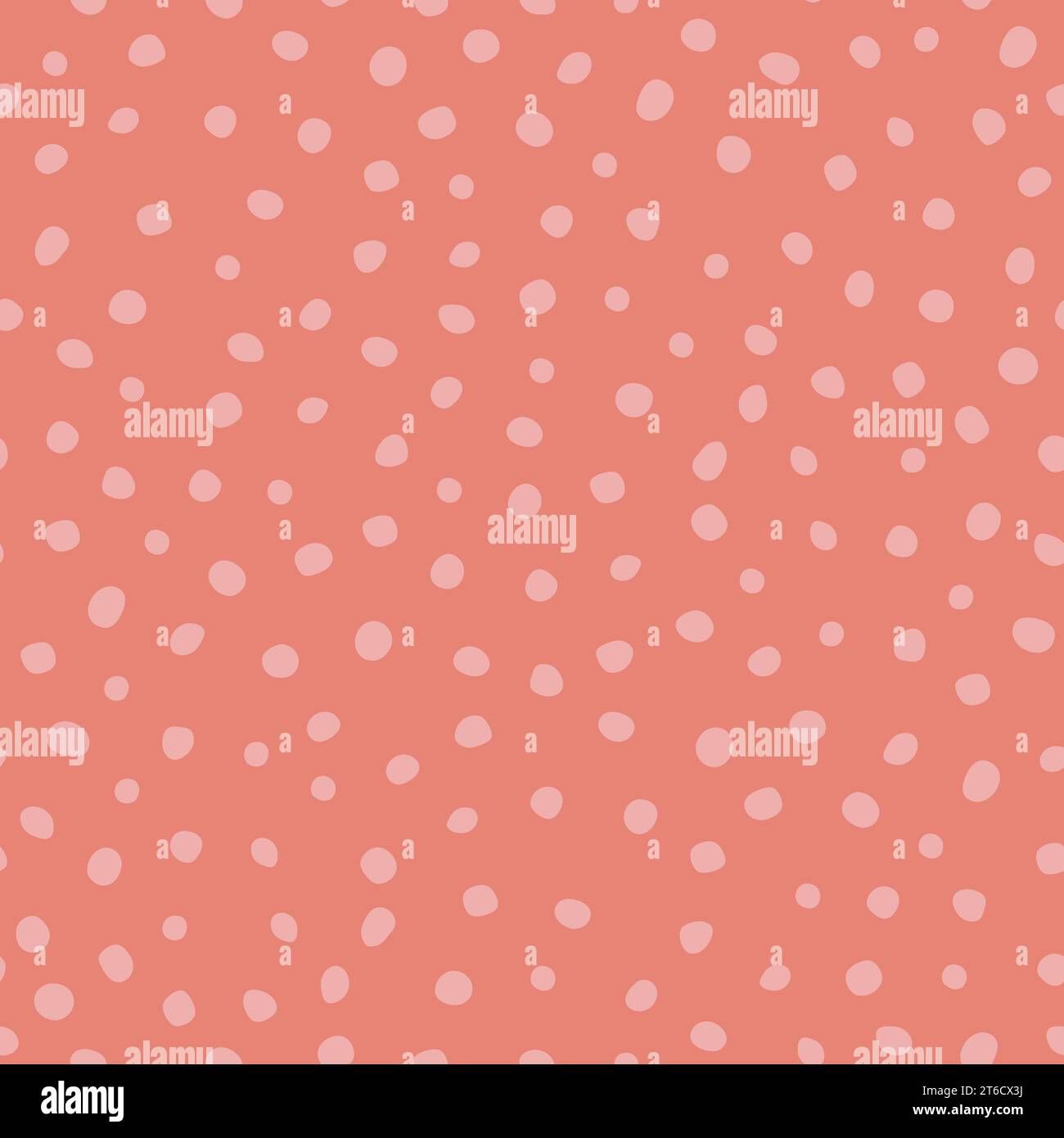 Sfondo a pois senza cuciture disegnato a mano. Tessuto a macchie rosse, design in tessuto. Struttura carina, colori pastello. Sfondo con piccoli cerchi. Astratto Illustrazione Vettoriale