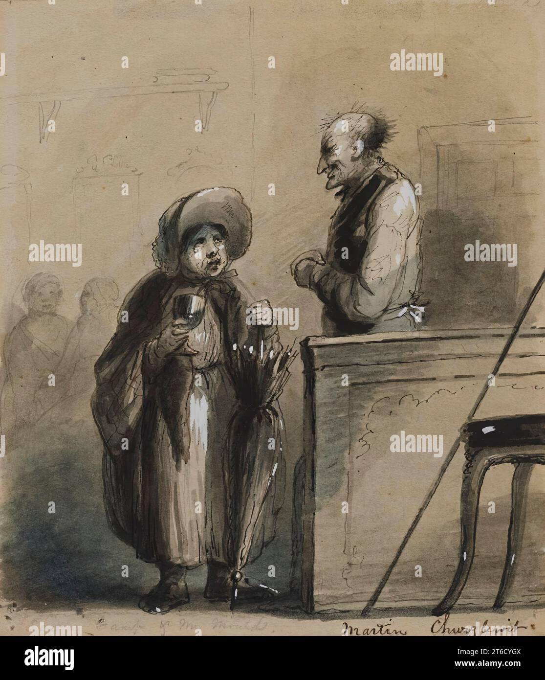 Sairey Gamp e Mr. Mould, 1825-1870. Foto Stock