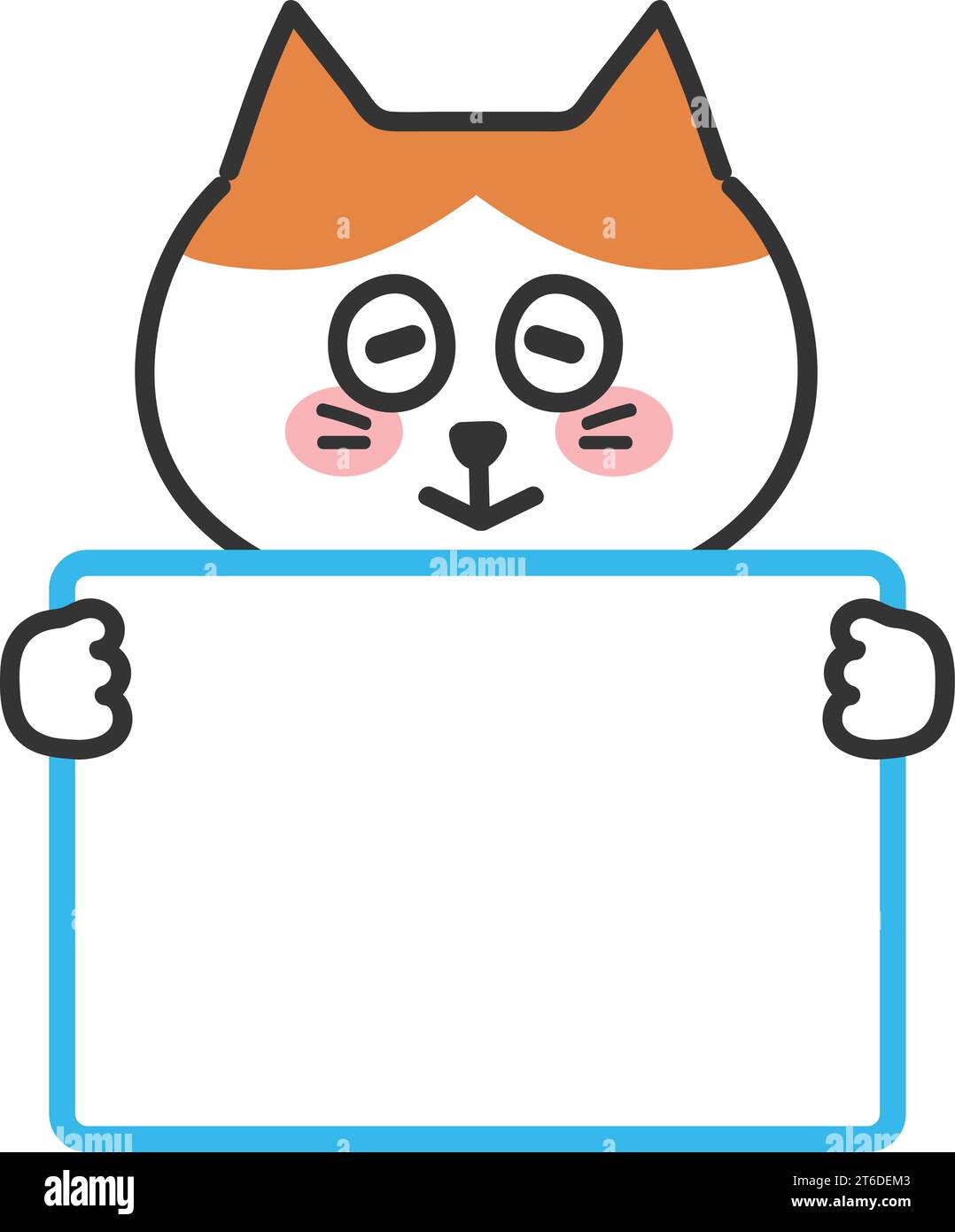 Il gatto tabby arancione del cartone animato informa qualcosa con un sorriso, un'illustrazione vettoriale isolata su uno sfondo trasparente. Illustrazione Vettoriale