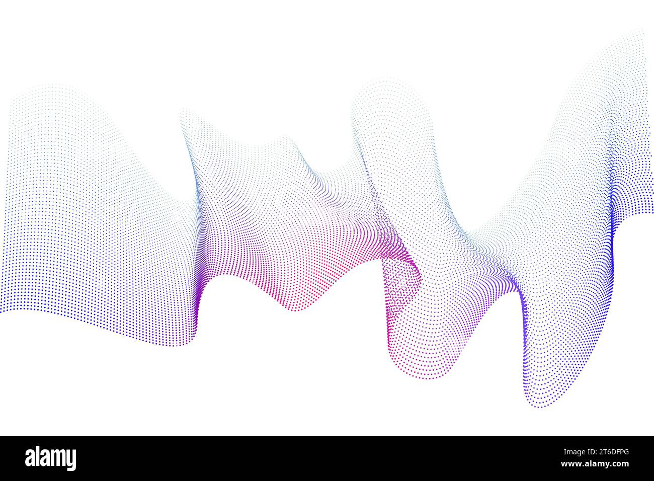 L'onda di flusso astratta punta le particelle sullo sfondo. Tecnologia futuristica e contesto scientifico Illustrazione Vettoriale