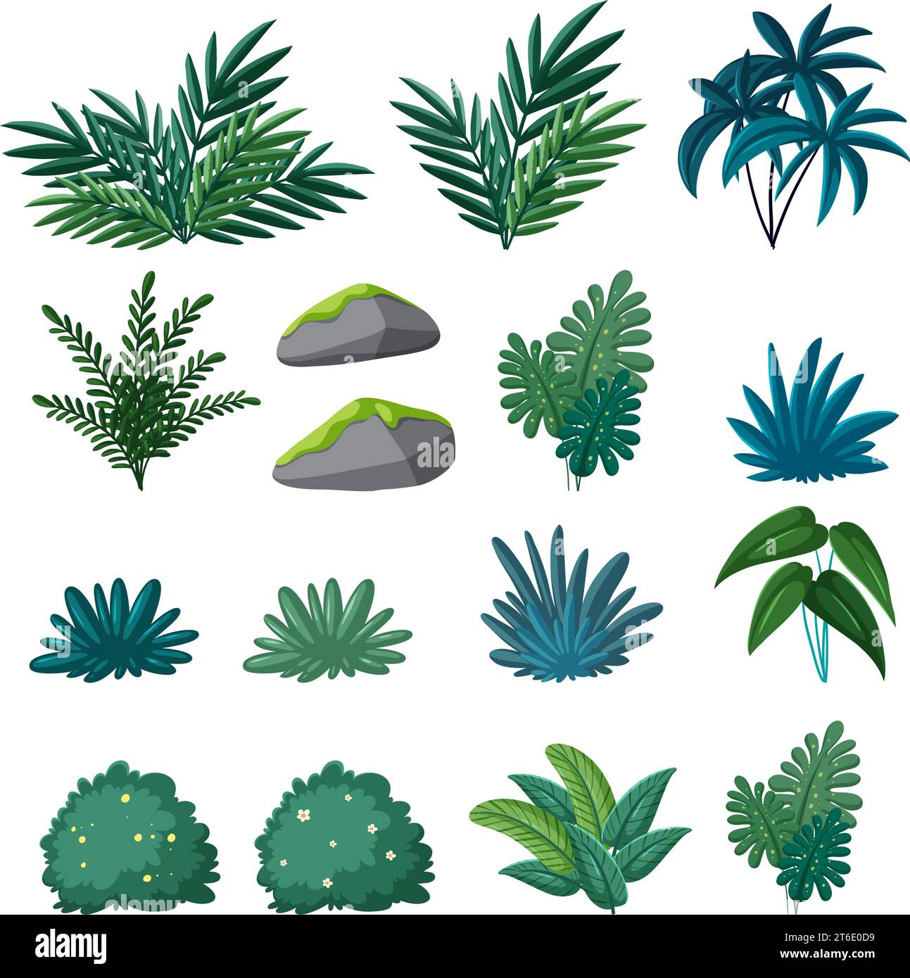 Una vivace illustrazione vettoriale con vari elementi naturali Illustrazione Vettoriale