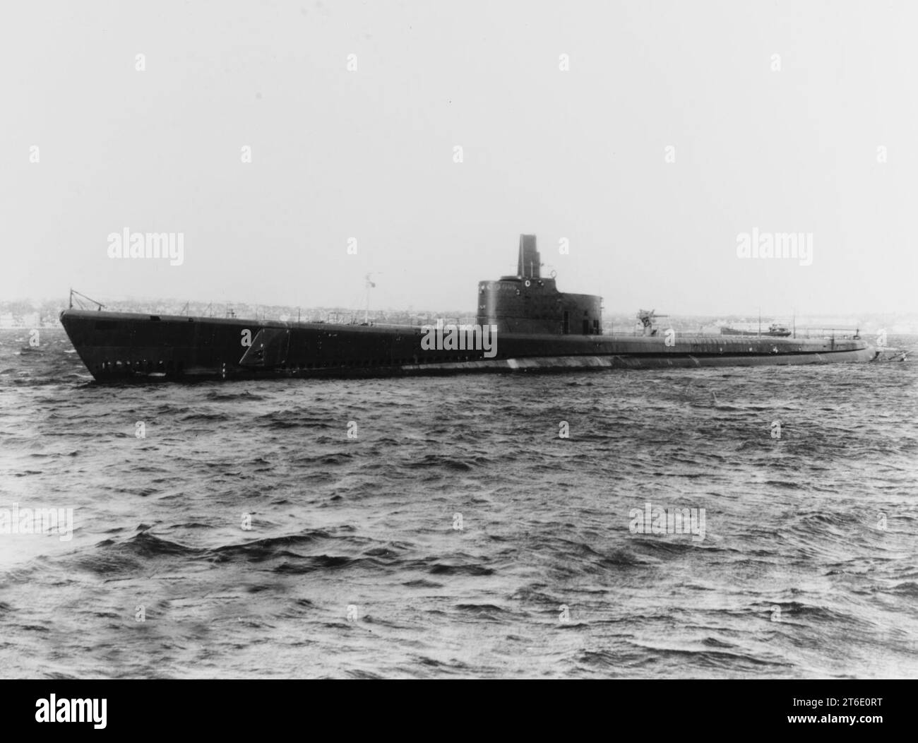 USS Growler (SS-215) al largo di Groton, Connecticut (USA), il 21 febbraio 1942 Foto Stock