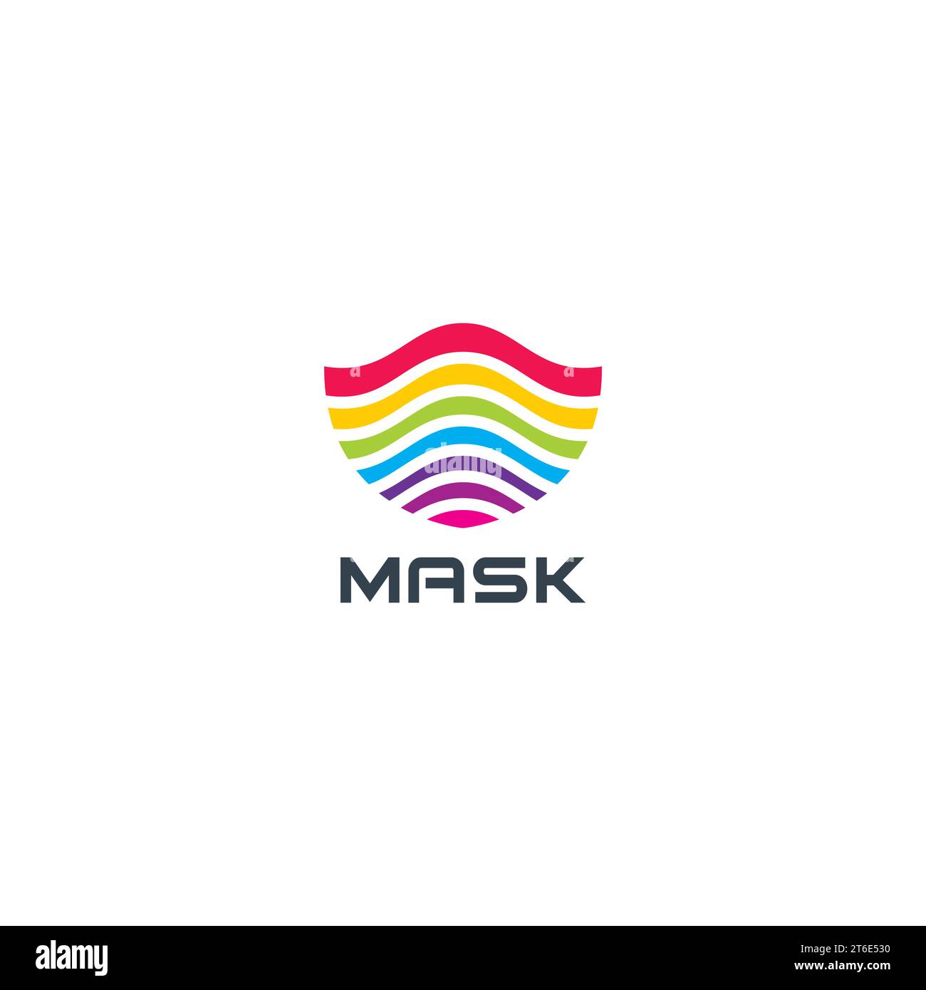 Logo maschera arcobaleno. Design icona maschera Illustrazione Vettoriale