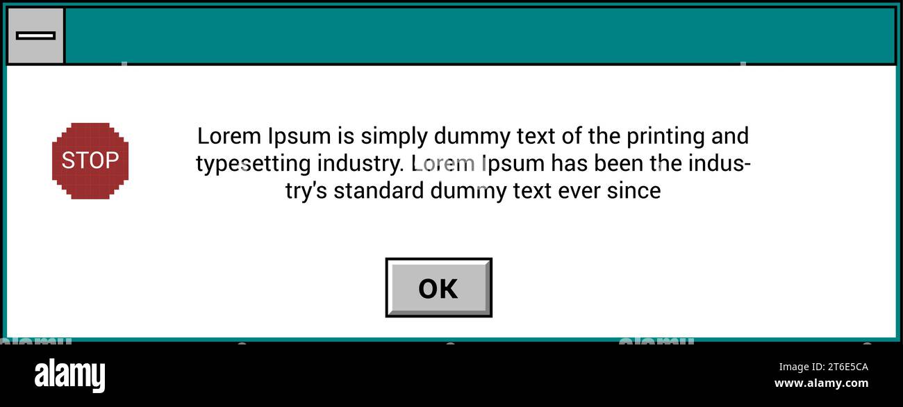 Interfaccia del messaggio di errore sul vecchio sistema Windows Illustrazione Vettoriale