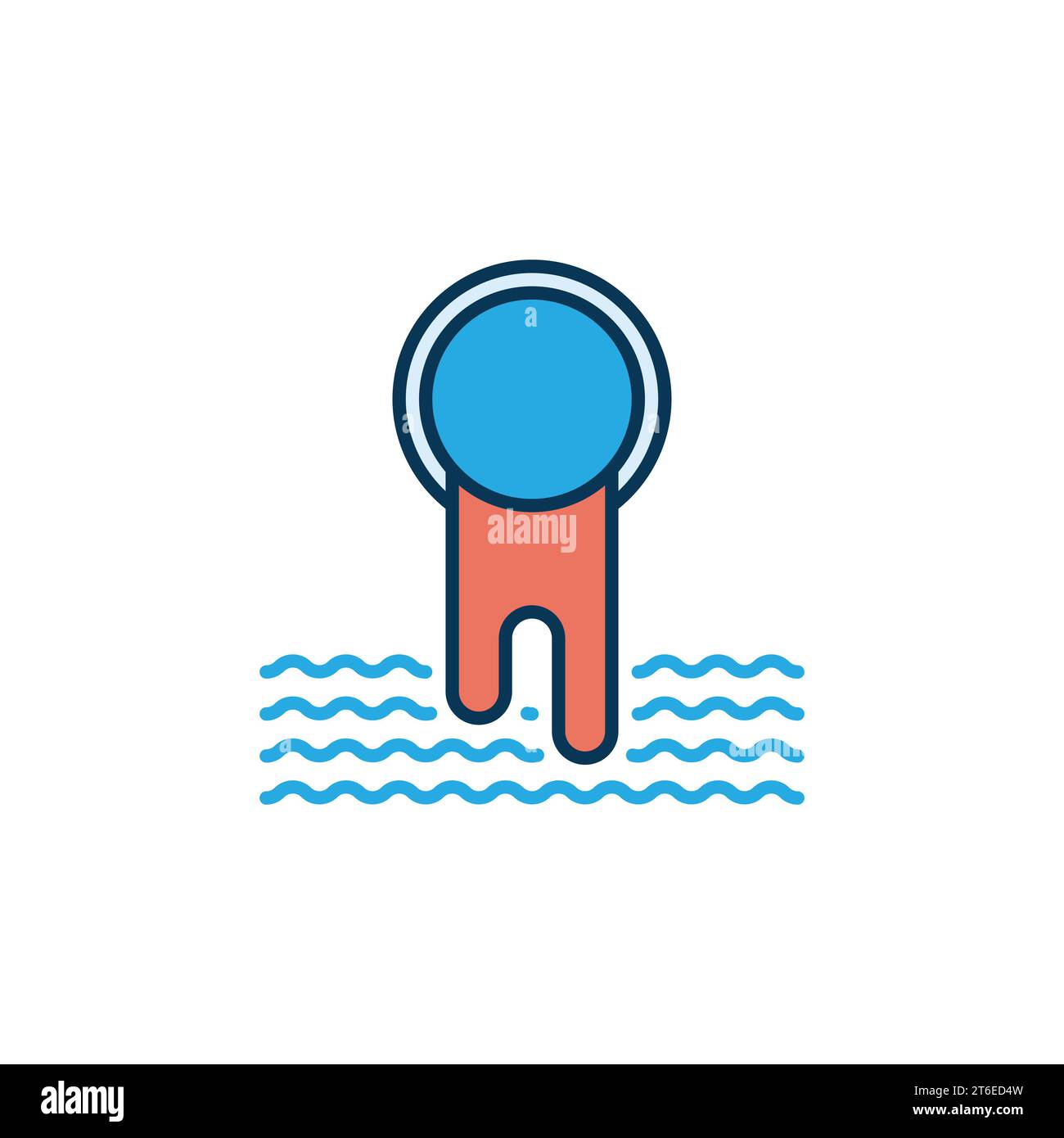 Icona colorata del concetto di vettore delle acque reflue o elemento di progettazione Illustrazione Vettoriale