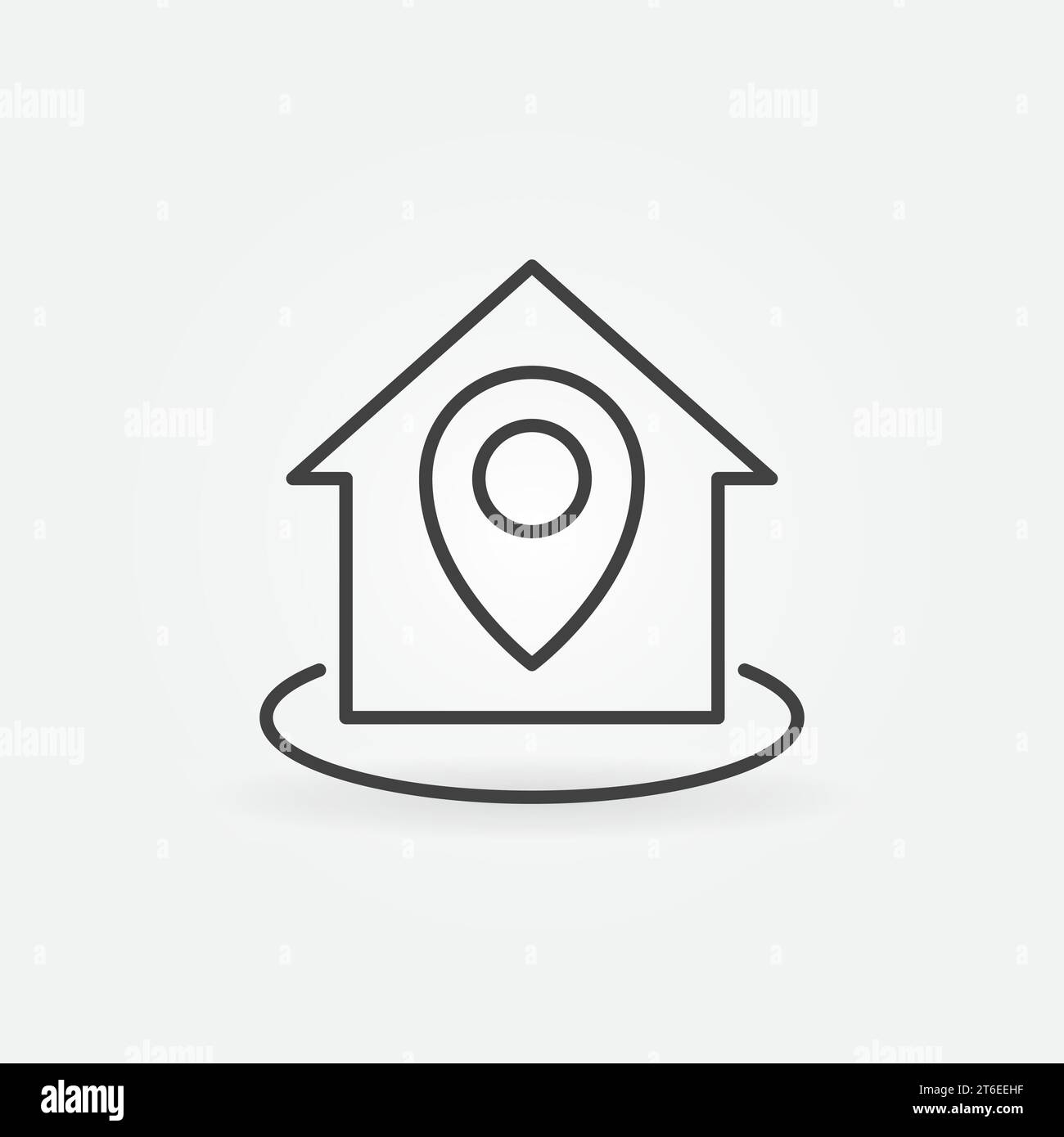 Icona o elemento logo del concetto vettoriale lineare di posizione casa o casa Illustrazione Vettoriale