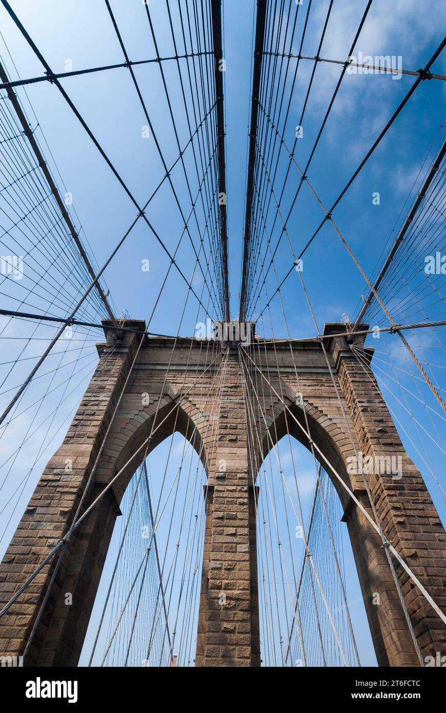Ponte di Brooklyn, storico, storia, costruzione, architettura, New York City, USA Foto Stock