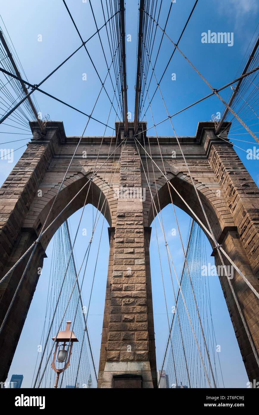 Ponte di Brooklyn, storico, storia, costruzione, architettura, New York City, USA Foto Stock