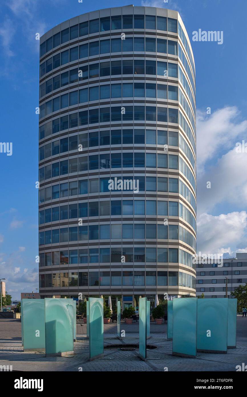 Edificio alto Merian Forum, Leipziger Platz, Norimberga, Franconia centrale, Baviera, Germania Foto Stock