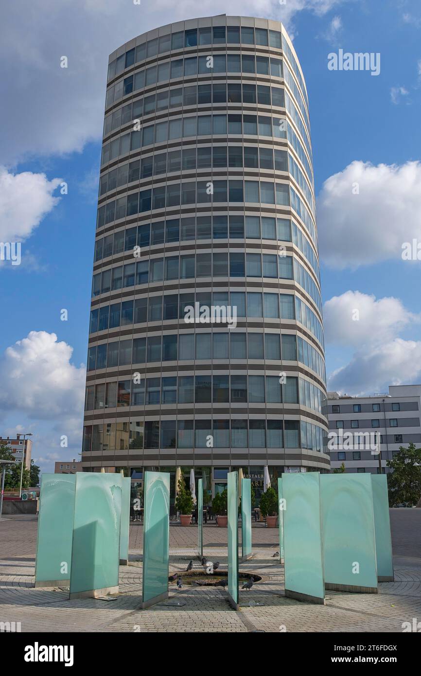 Merian Forum Tower block, Leipziger Platz, Norimberga, Franconia centrale, Baviera, Germania Foto Stock