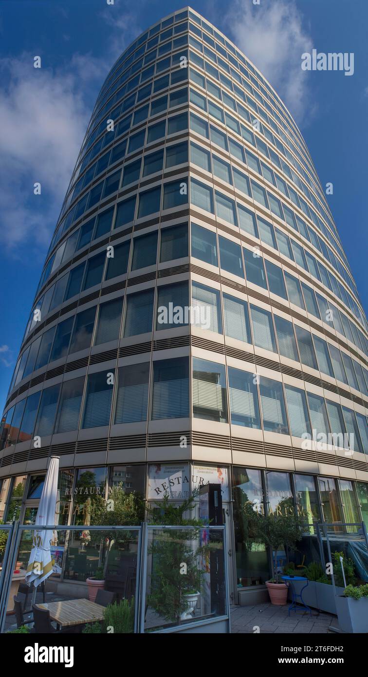 Merian Forum Tower block, Leipziger Platz, Norimberga, Franconia centrale, Baviera, Germania Foto Stock