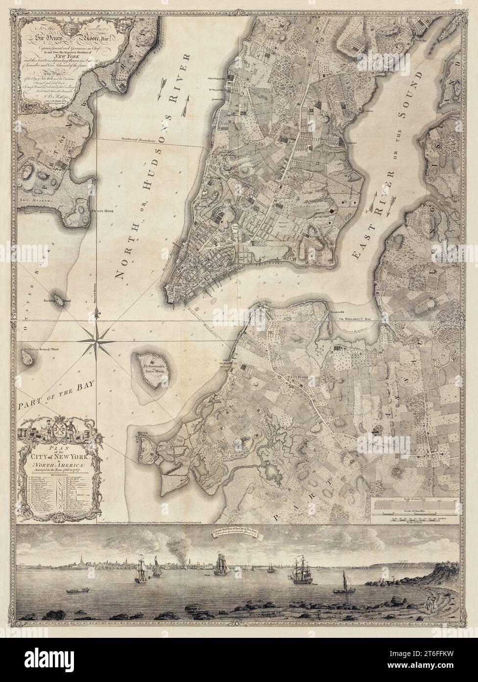 Vecchio piano di New York. Da Ratzer e Kitchin, publ. A Londra, 1776 Foto Stock