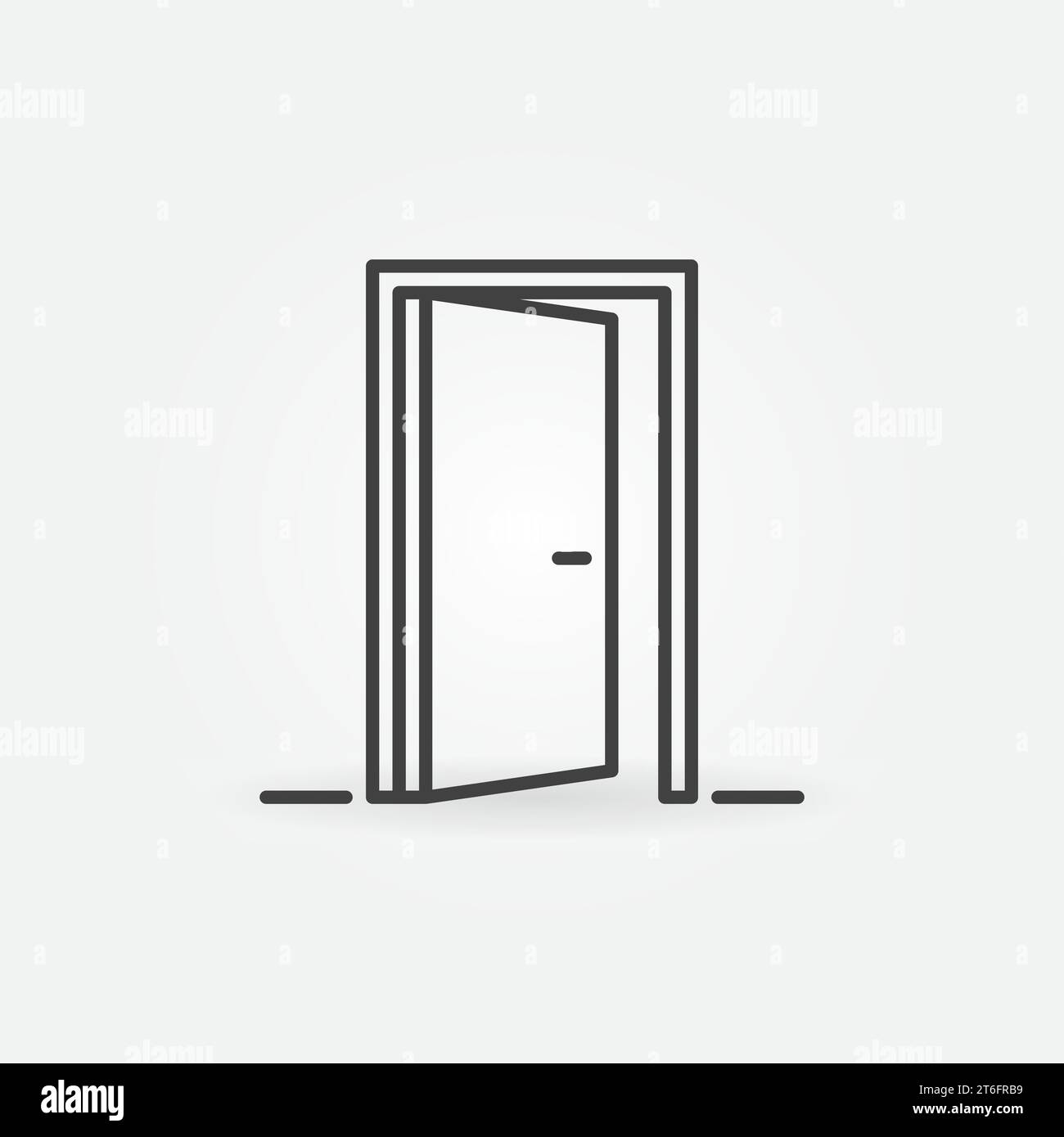 Icona o simbolo minimale concetto vettoriale porta di uscita in stile contorno Illustrazione Vettoriale
