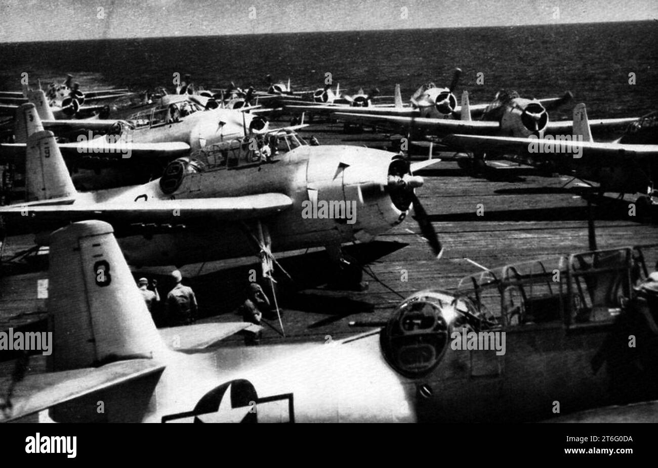 Ponte di volo USS Tripoli (CVE-64), nel 1944 Foto Stock