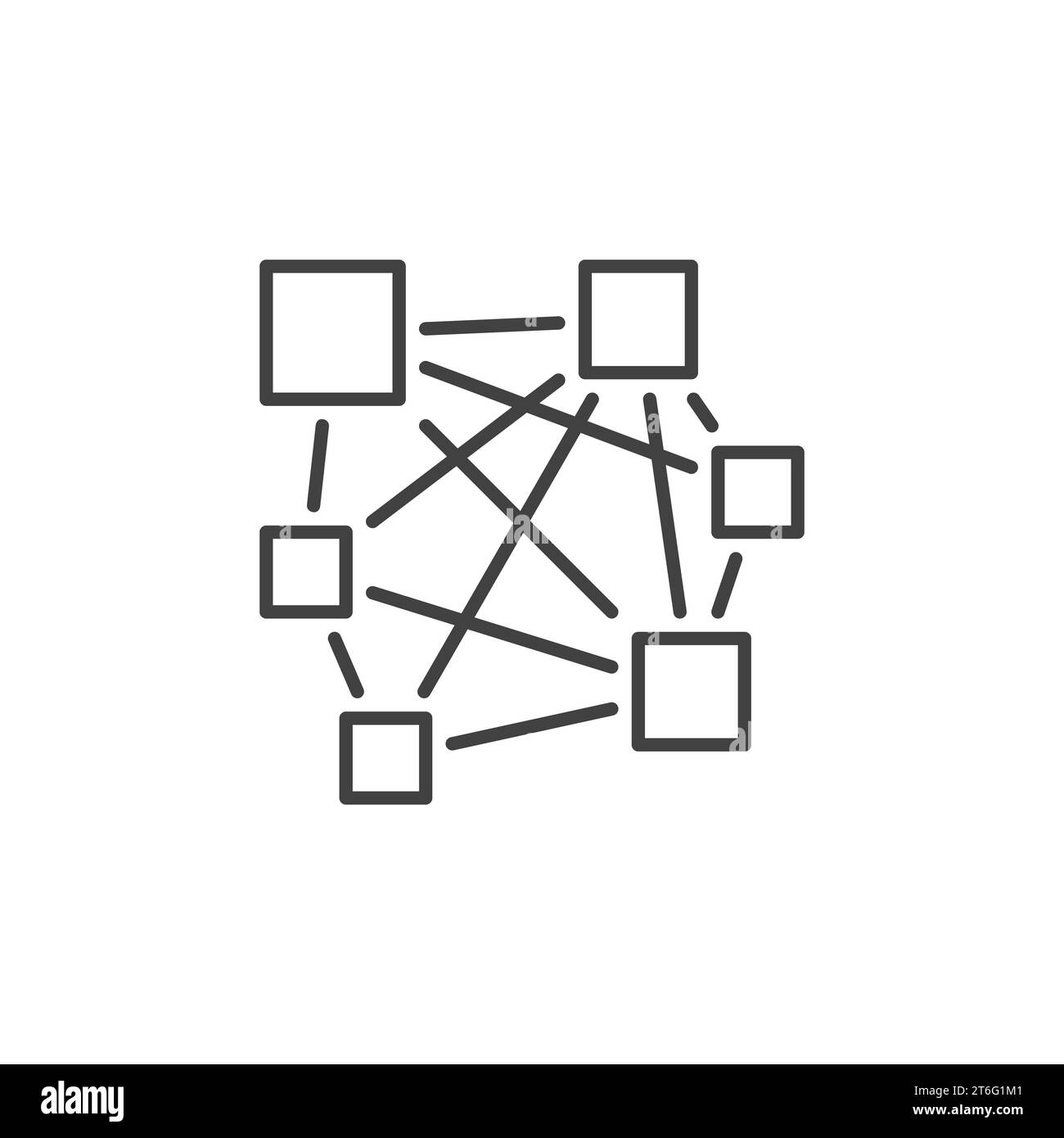 Icona o simbolo del concetto vettoriale della rete neurale di apprendimento profondo Illustrazione Vettoriale