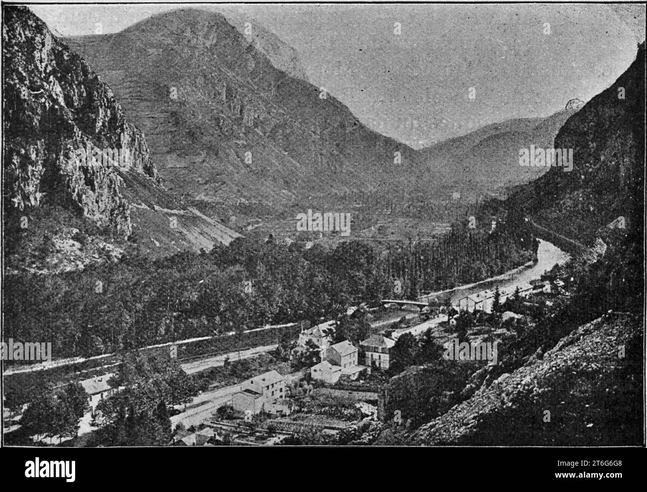 Ussat-Les-Bains en 1910 Foto Stock
