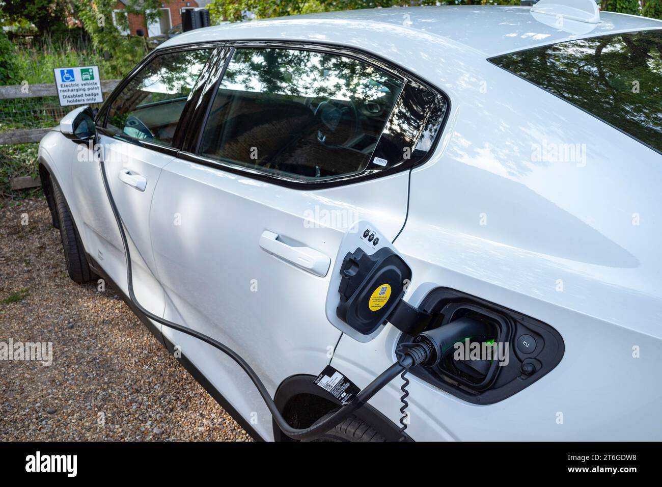 Punto di ricarica per auto elettriche Foto Stock