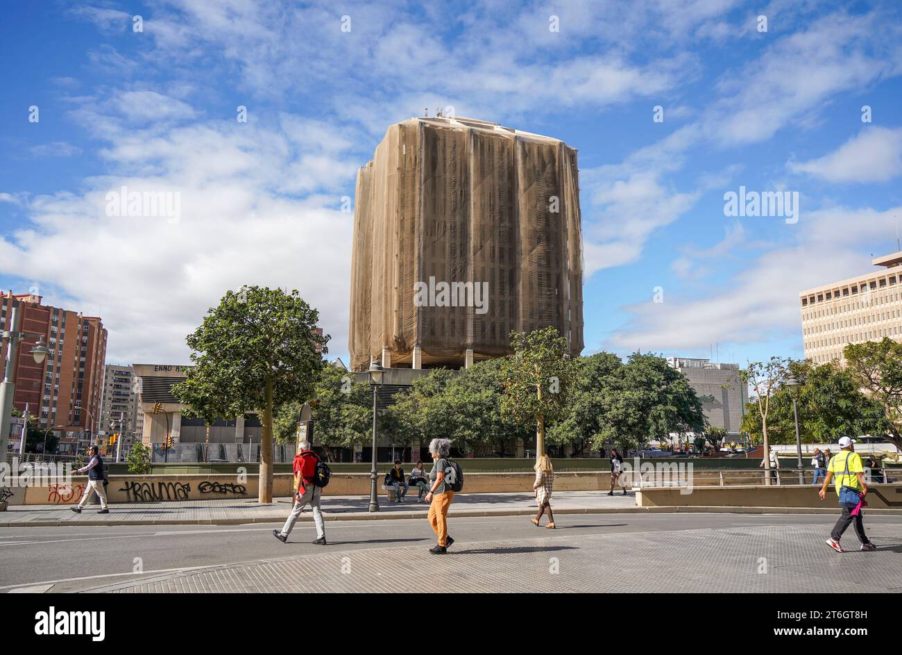 Ex ufficio postale edificio, correos Building, Edificio Correos, Malaga, in costruzione, Andalusia. Foto Stock