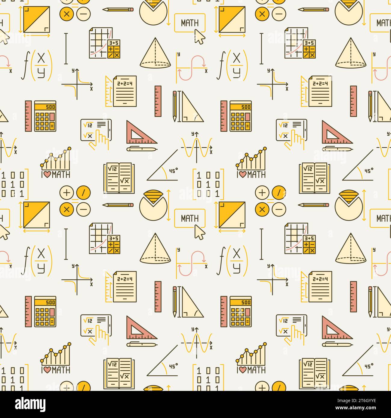 Matematica moderno modello senza cuciture. Contesto creativo vettoriale del concetto di matematica istruzione e scienza Illustrazione Vettoriale