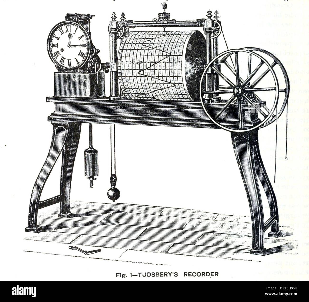 REGISTRATORE TUDSBERY Differential Recorder for Gaging Flow of Water from Submerged orifices della rivista Engineering Magazine DEDICATED TO INDUSTRIAL PROGRESS volume XII ottobre 1896 to marzo 1897 The Engineering Magazine Co Foto Stock