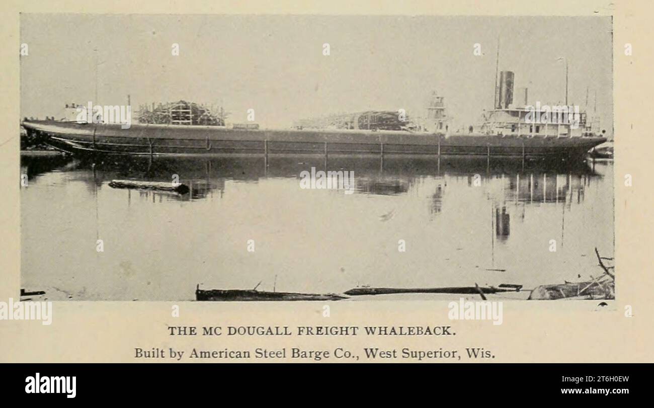 L'MC DOUGALL FREIGHT WHALEBACK. Costruito dalla American Steel Barge Co., West Superior, Wis., dall'articolo PROGRESS AND PROMISE NELLA COSTRUZIONE NAVALE AMERICANA. Di Lewis Nixon della rivista Engineering Magazine DEDICATA AL PROGRESSO INDUSTRIALE volume XII ottobre 1896 a marzo 1897 The Engineering Magazine Co Foto Stock