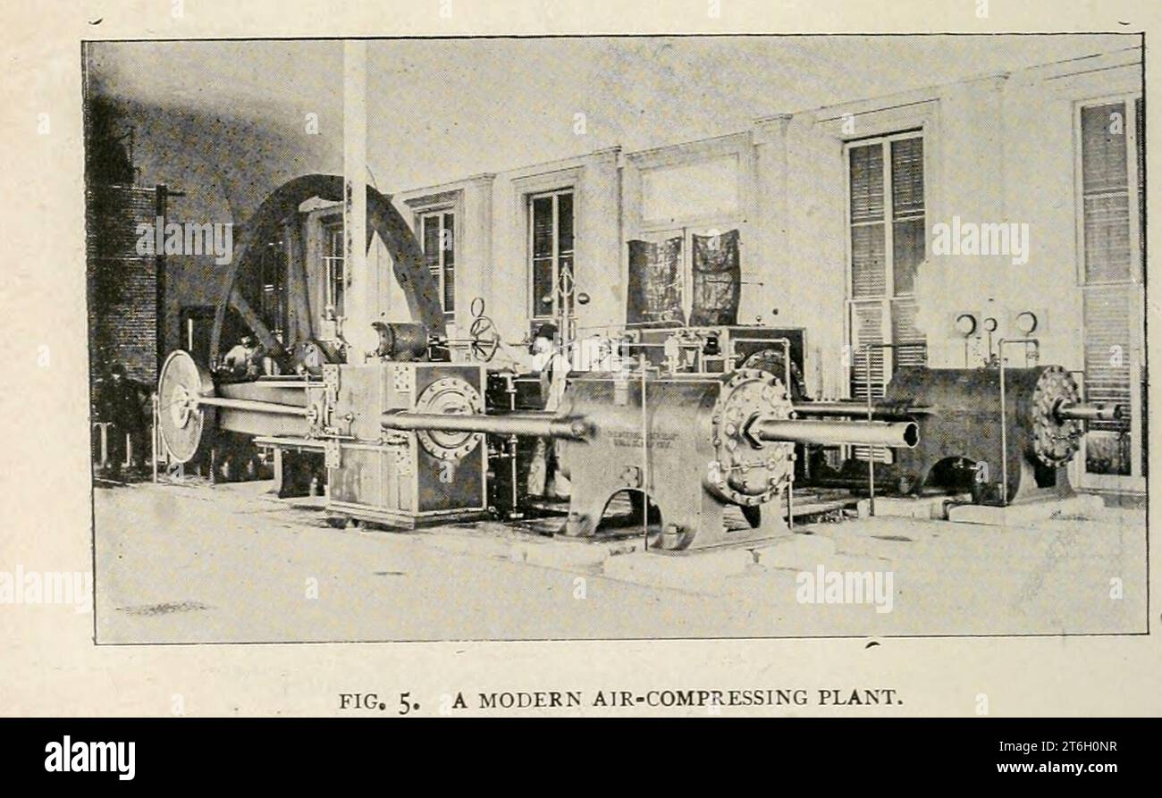 Dall'articolo L'ASCESA DEL GIOVANE GIGANTE, L'ARIA COMPRESSA. Di Curtis W. Shields. Dalla rivista Engineering Magazine DEDICATA AL PROGRESSO INDUSTRIALE volume XII ottobre 1896 a marzo 1897, la rivista Engineering Magazine Co Foto Stock