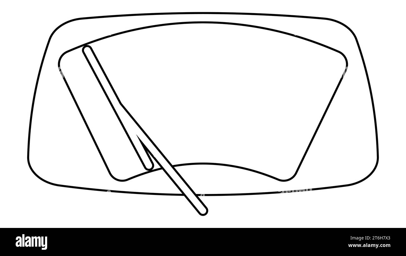 Descrizione dell'icona tergicristalli auto, pulizia tergicristalli auto Illustrazione Vettoriale