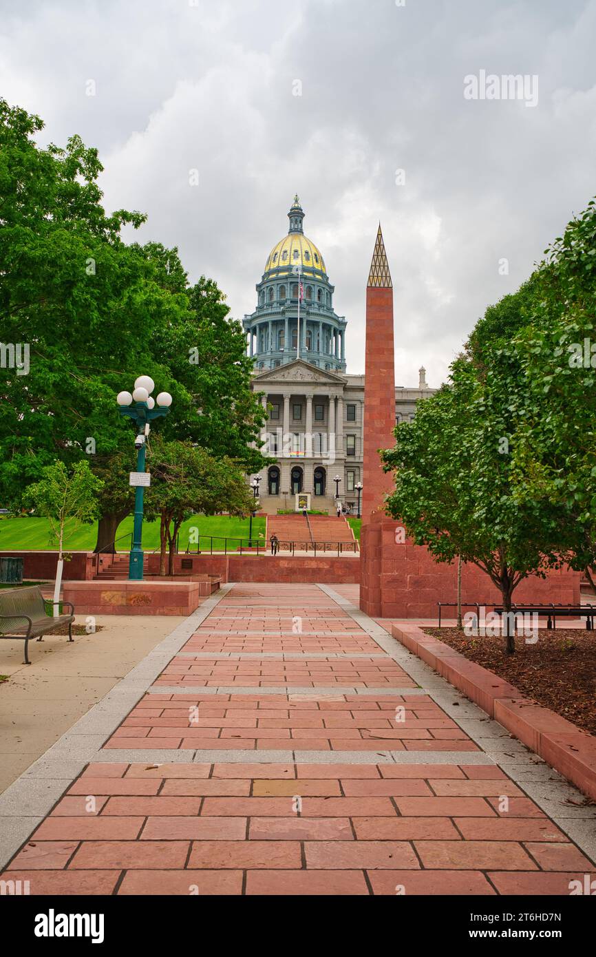 Vista dell'edificio del campidoglio dello stato del Colorado a Denver, Colorado Foto Stock