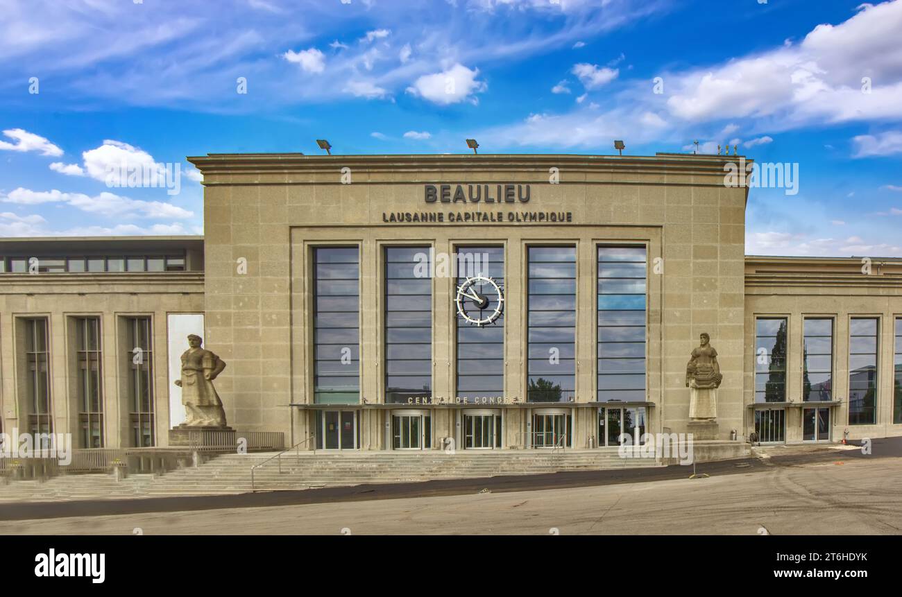 Il Palais de Beaulieu è l'edificio storico ed emblematico del centro congressi ed esposizioni di Losanna Foto Stock