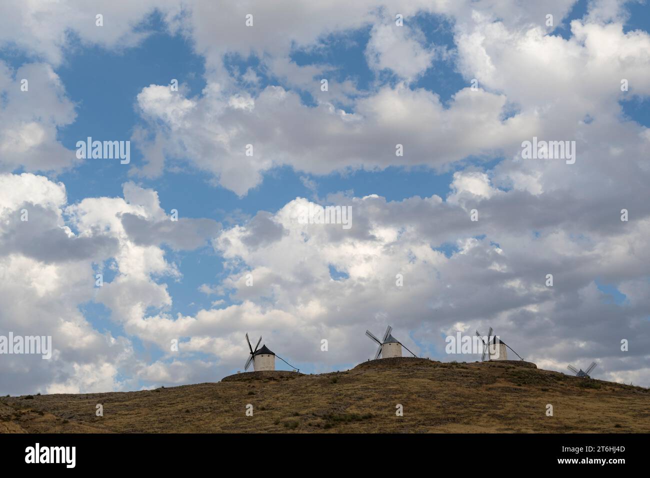 Los Molinos Vientos, Consuegra, la Mancha, Spagna Foto Stock