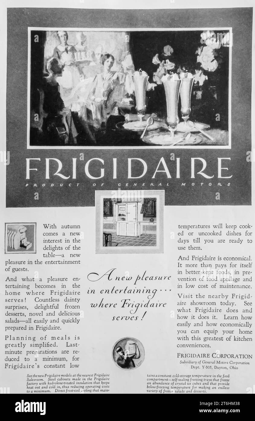 1927 ad frigorifero Frigidaire Foto Stock