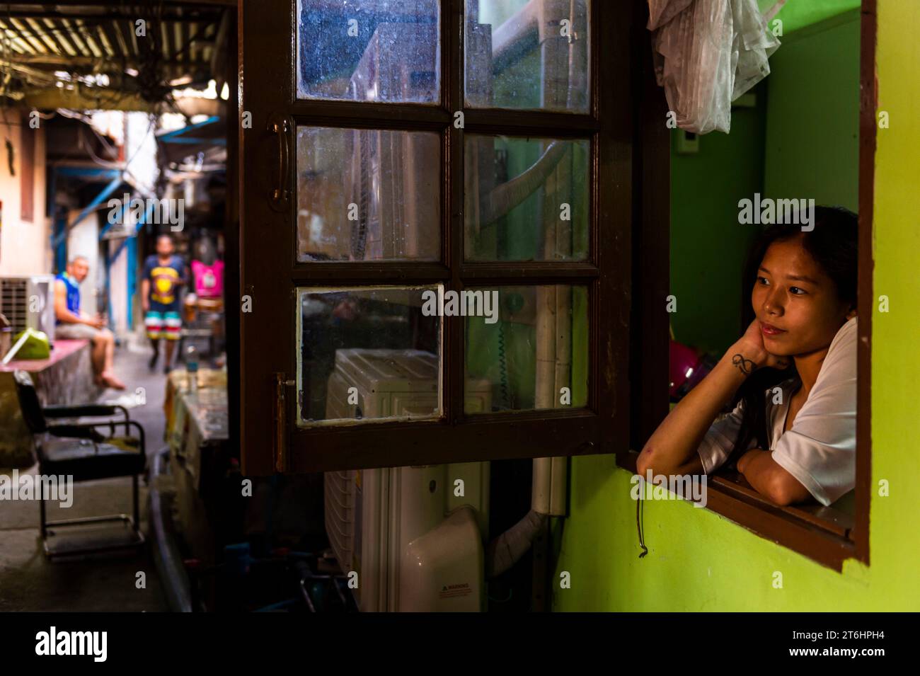 Thailandia, Bangkok, Slum a Klong Toey Foto Stock