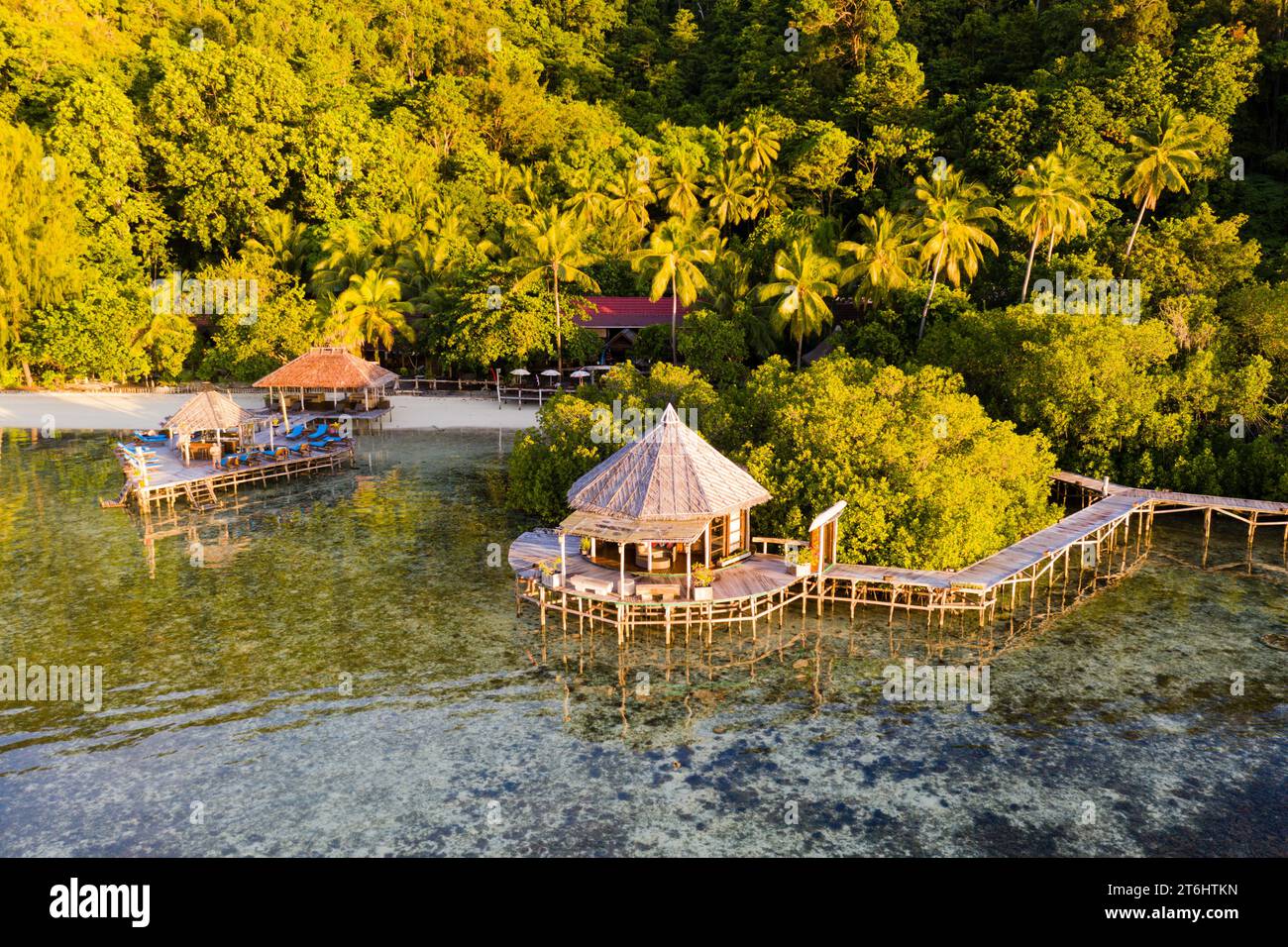 Impressioni Raja Ampat Dive Lodge, Raja Ampat, West Papua, Indonesia Foto Stock