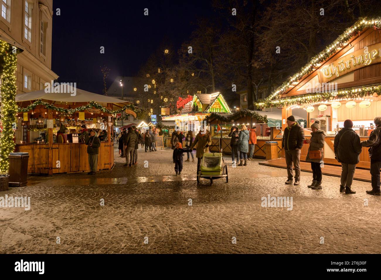 Germania, Baden-Württemberg, Durlach, mercatino di Natale. Foto Stock
