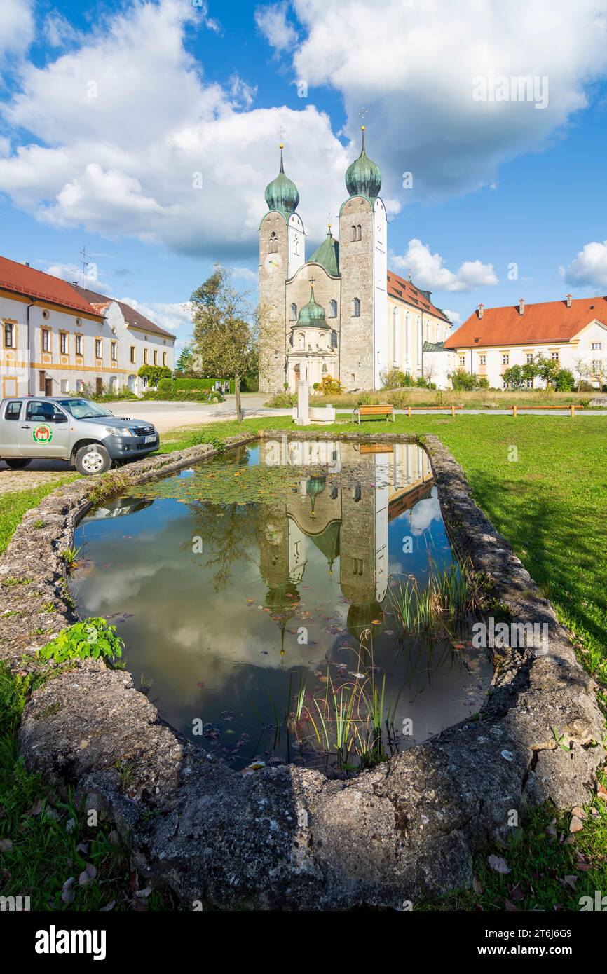 Altenmarkt an der Alz, chiesa dell'abbazia di Baumburg in alta Baviera, Inn-Salzach, Baviera, Germania Foto Stock