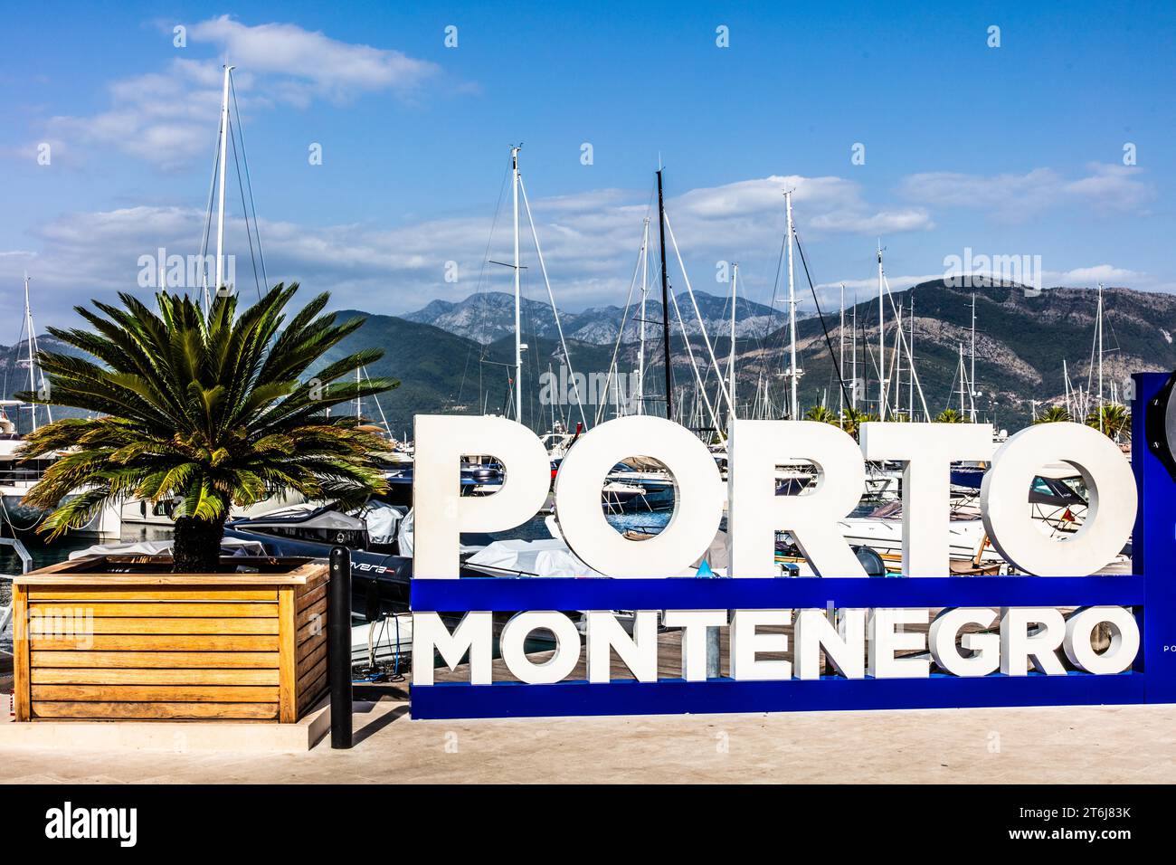 Porticciolo per yacht di lusso, Porto Montenegro, Baia di Cattaro, Montenegro, Tivat, Montenegro Foto Stock