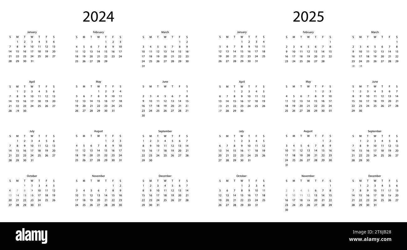 Calendario 2024 para imprimir Immagini senza sfondo e Foto Stock ritagliate Alamy