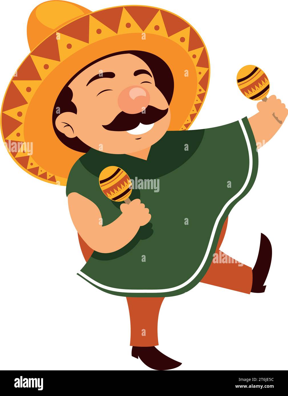 uomo messicano con maracas Illustrazione Vettoriale