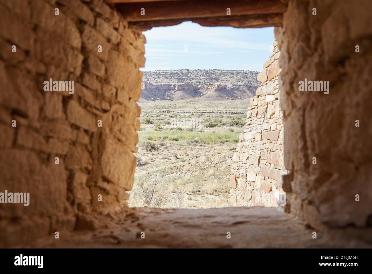 Hungo Pavi Pueblo a Chaco Canyon, New Mexico Foto Stock